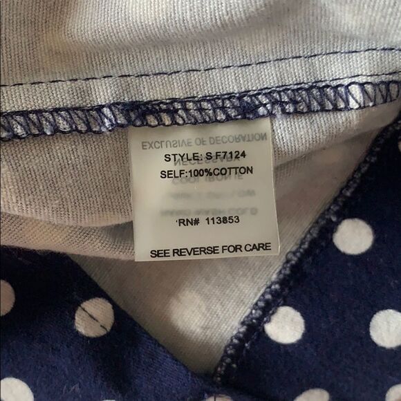 POMELO Navy w White Polka Dot Pencil Skirt-L - Picture 6 of 7